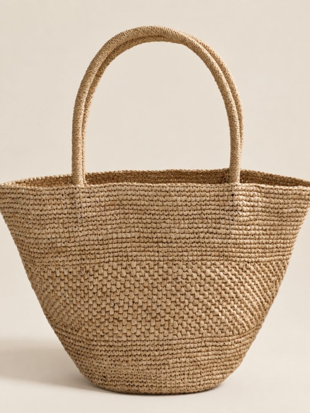 Handwoven Raffia Tote Bag - Natural Woven Everyday Tote